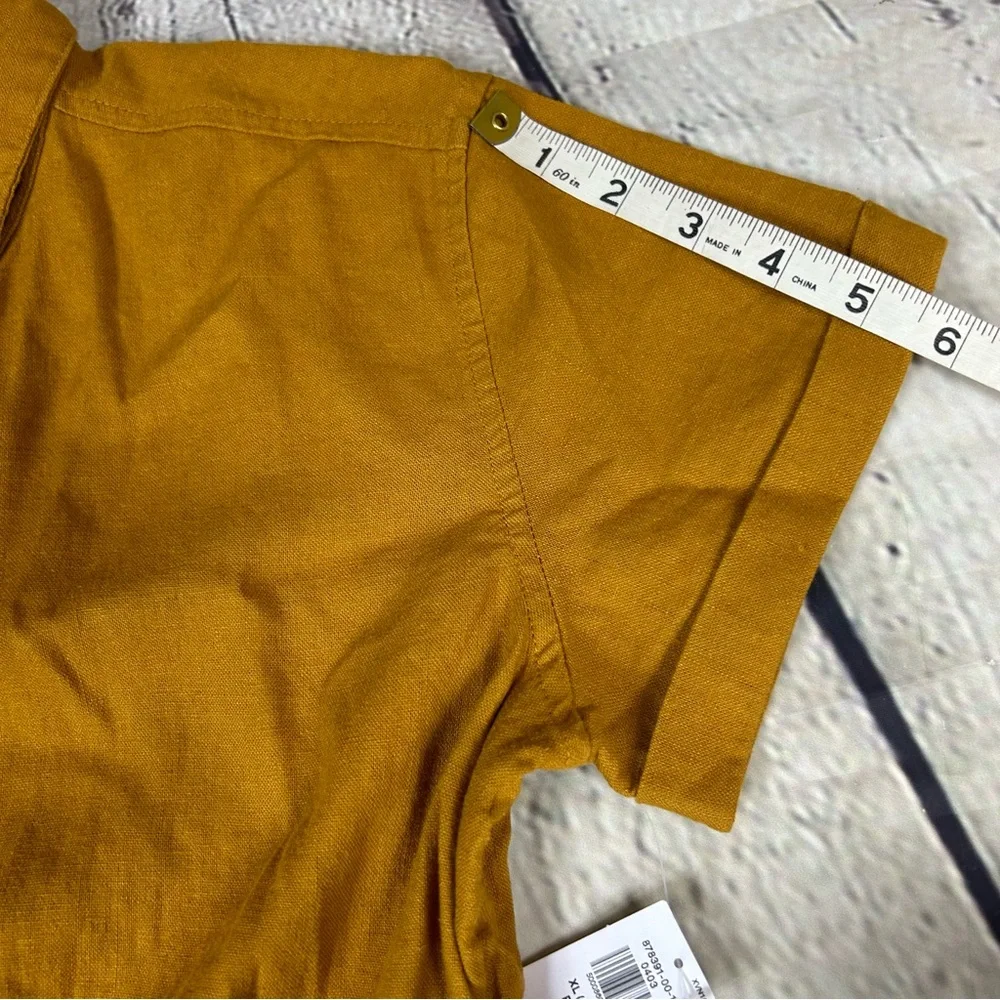 NWT Old Navy yellow linen short sleeve shorts romper